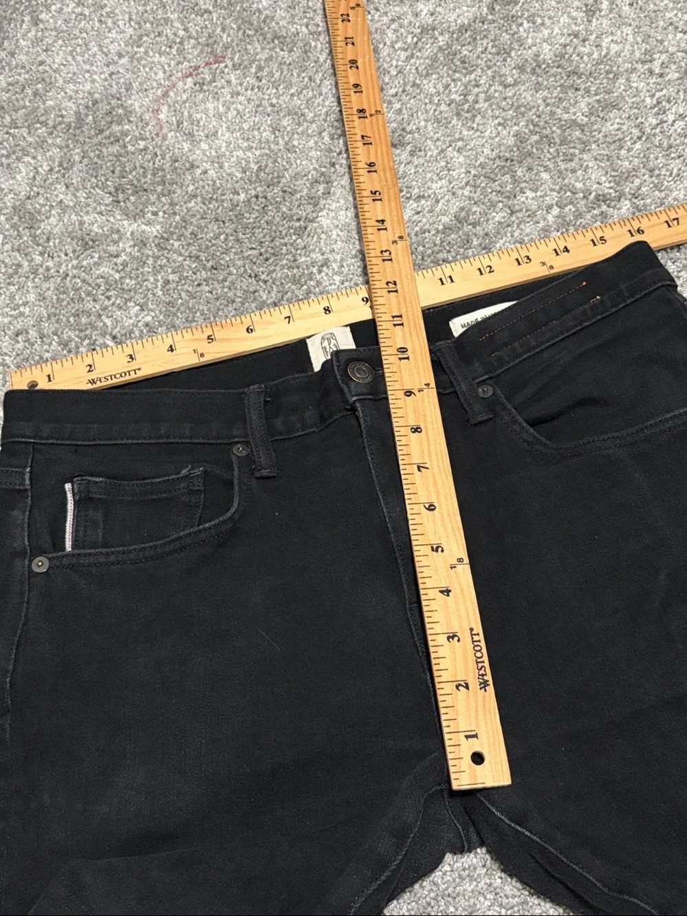 Hiroshi Kato Jeans Mens 33 x 28 Black Selvedge Denim Slim Fit Made In USA